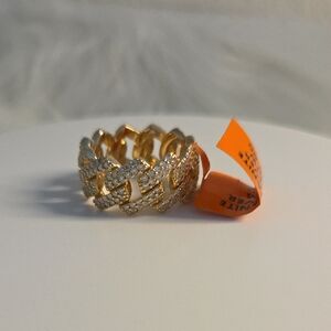 Gold Over Silver Men's Chain Link Ring